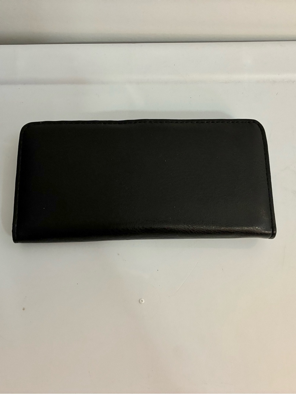 Men's Black Long Leather Wallet - Classic Bifold Style